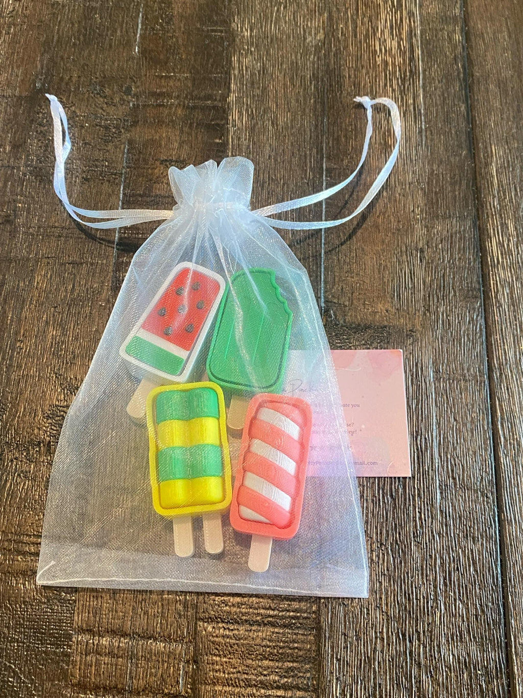 Summer Popsicle Fidget Clicker Keychain | 3D Printed Sensory Toy | Dessert Gift