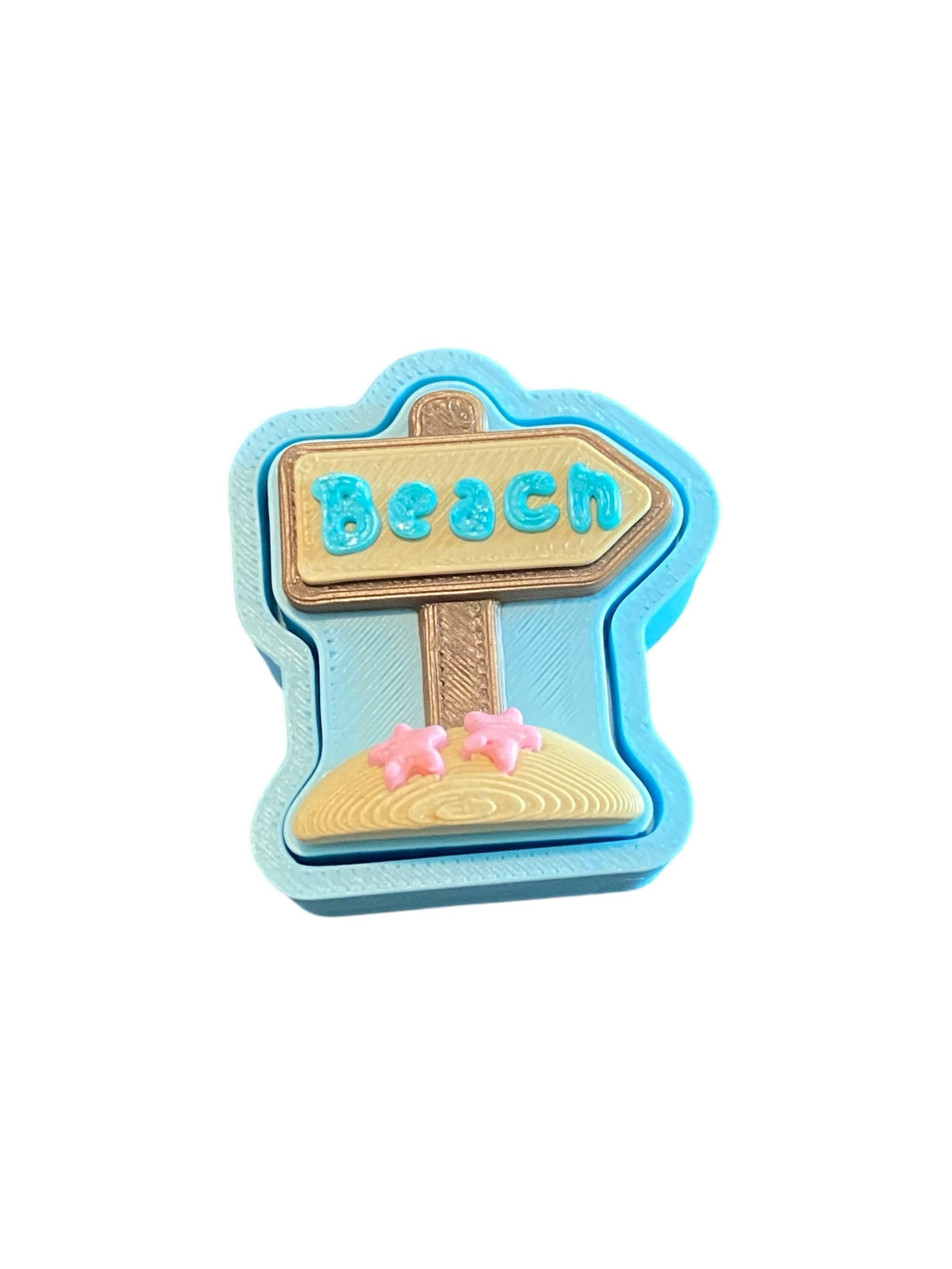 Summer Beach Fidget Clicker Keychain | 3D Printed Sensory Toy | Coastal Gift