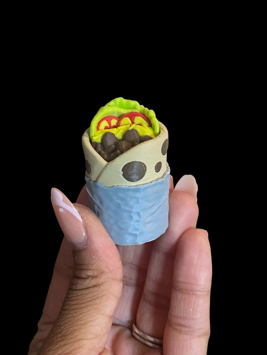 Burrito Fidget Clicker Keychain | 3D Printed Sensory Toy | Foodie Gift