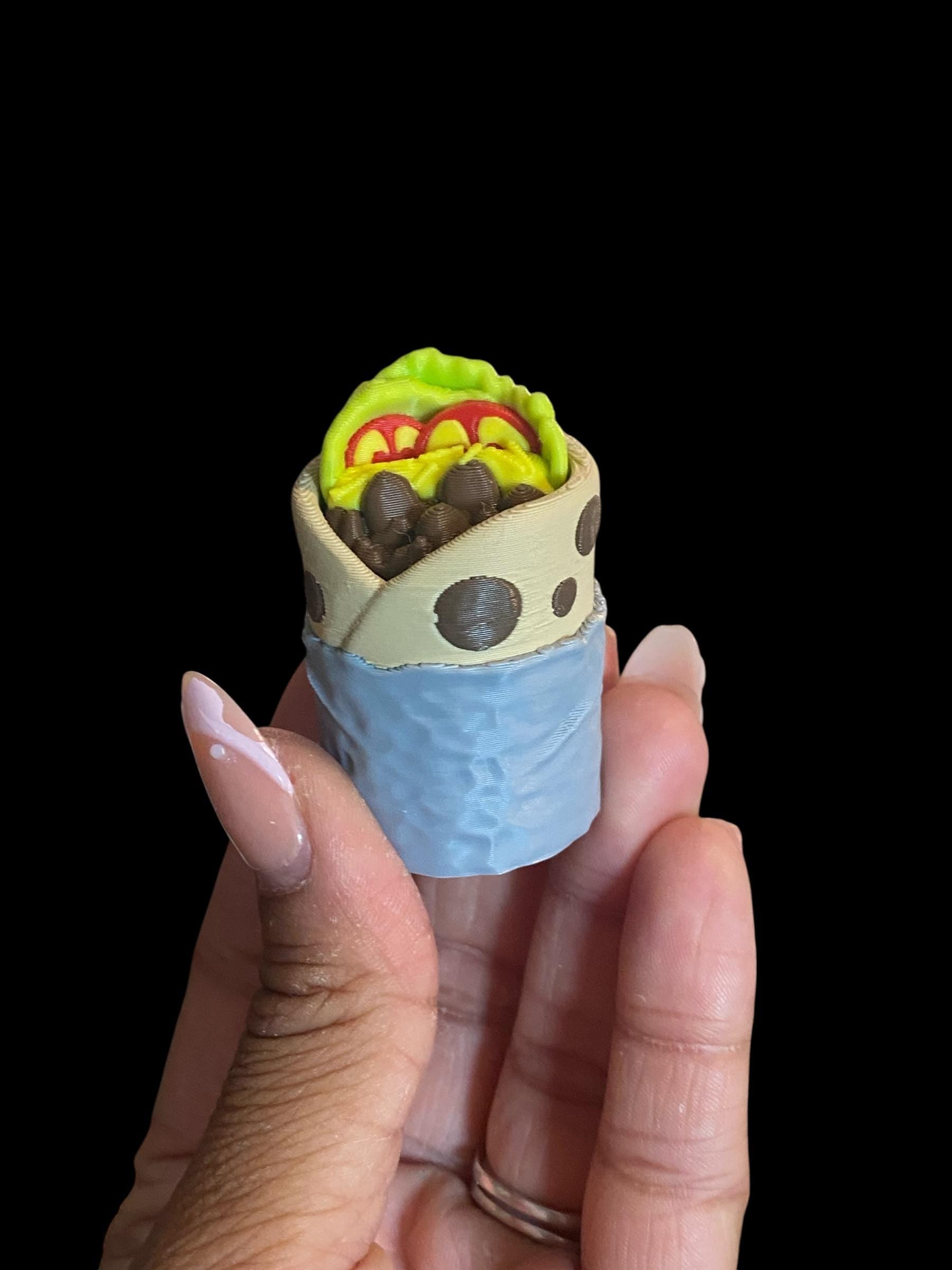 Burrito Fidget Clicker Keychain | 3D Printed Sensory Toy | Foodie Gift