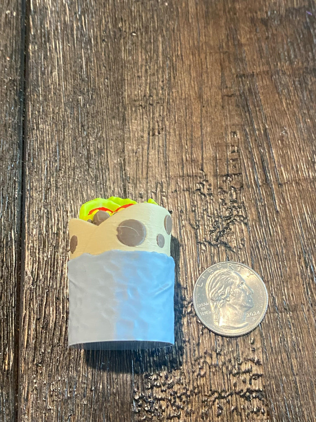 Burrito Fidget Clicker Keychain | 3D Printed Sensory Toy | Foodie Gift