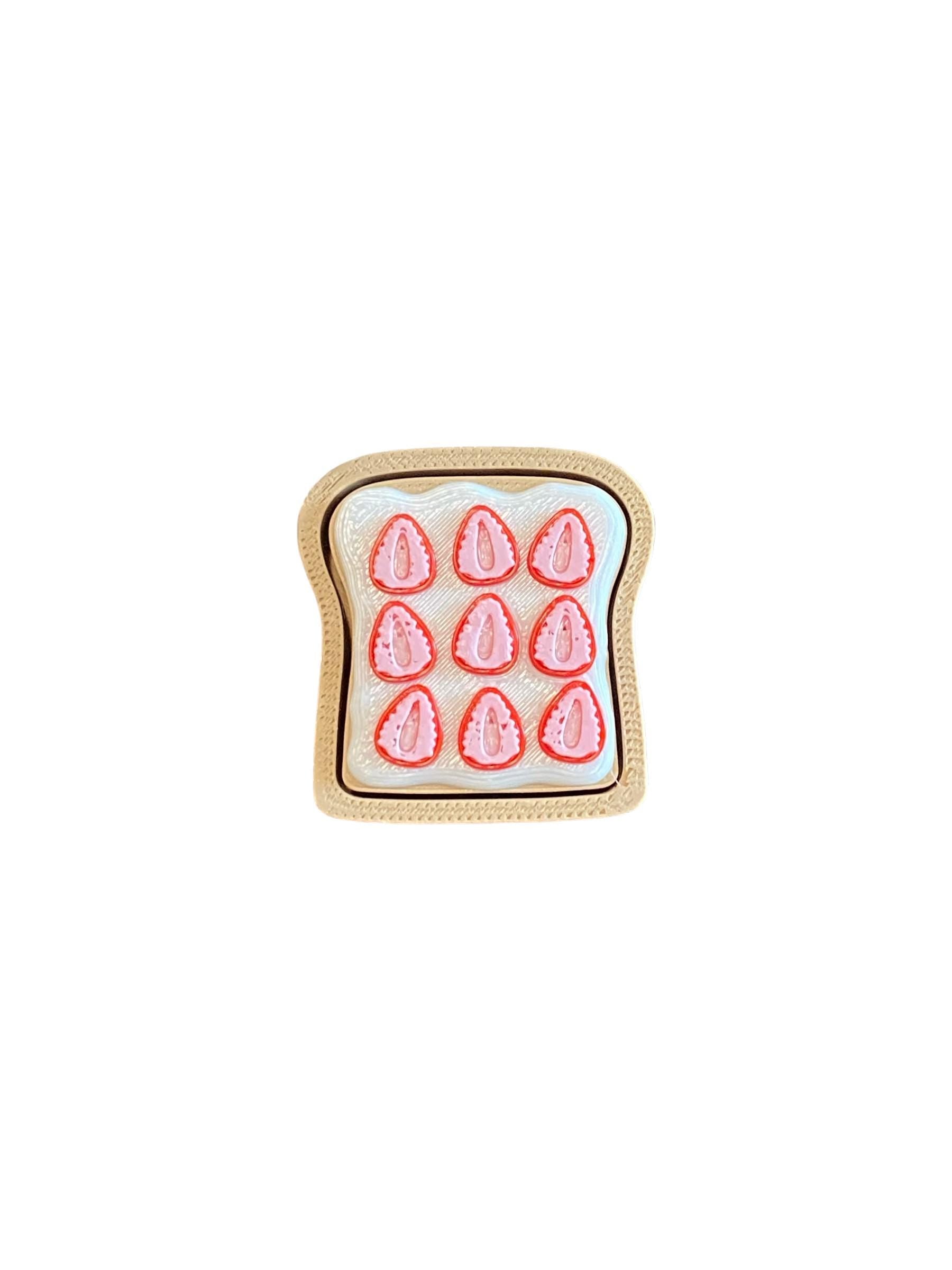 Breakfast Toast Fidget Clicker Keychain | 3D Printed Sensory Toy | Foodie Gift