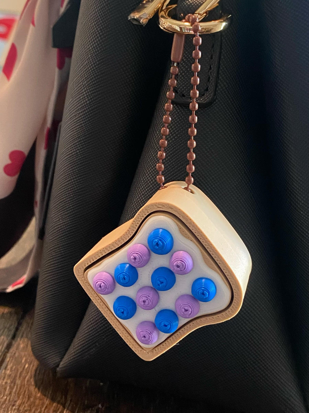 Breakfast Toast Fidget Clicker Keychain | 3D Printed Sensory Toy | Foodie Gift