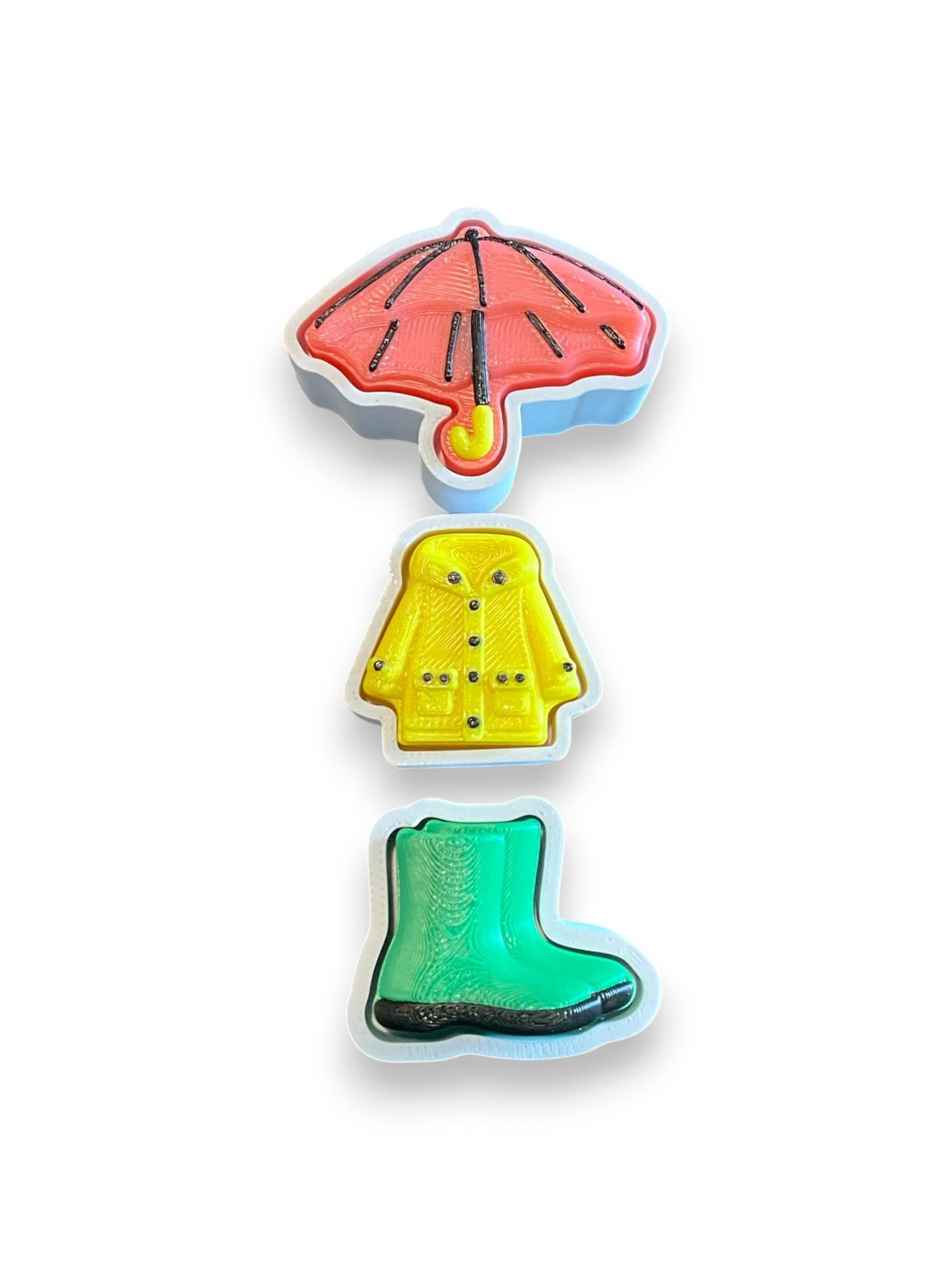Rain Cloud Fidget Clicker Keychain | 3D Printed Sensory Toy | Cottagecore Gift