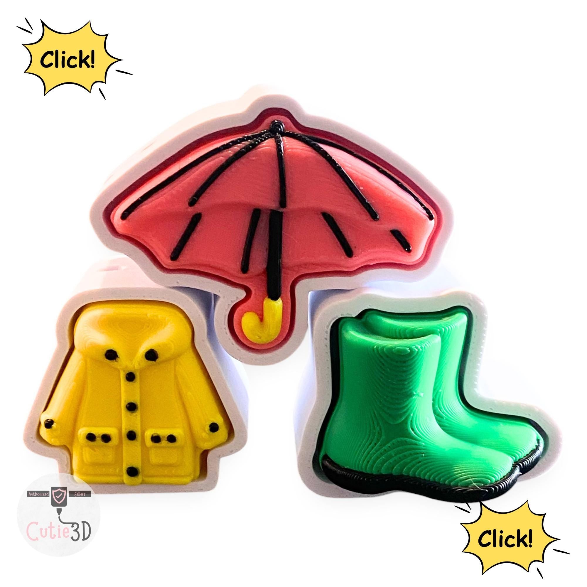 Rain Cloud Fidget Clicker Keychain | 3D Printed Sensory Toy | Cottagecore Gift