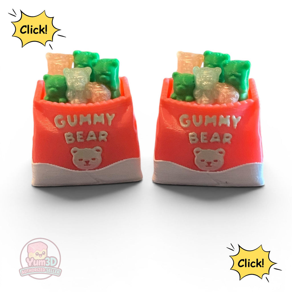 Bag of Gummy Bears Fidget Clicker Keychain | 3D Printed Sensory Toy | Candy Gift