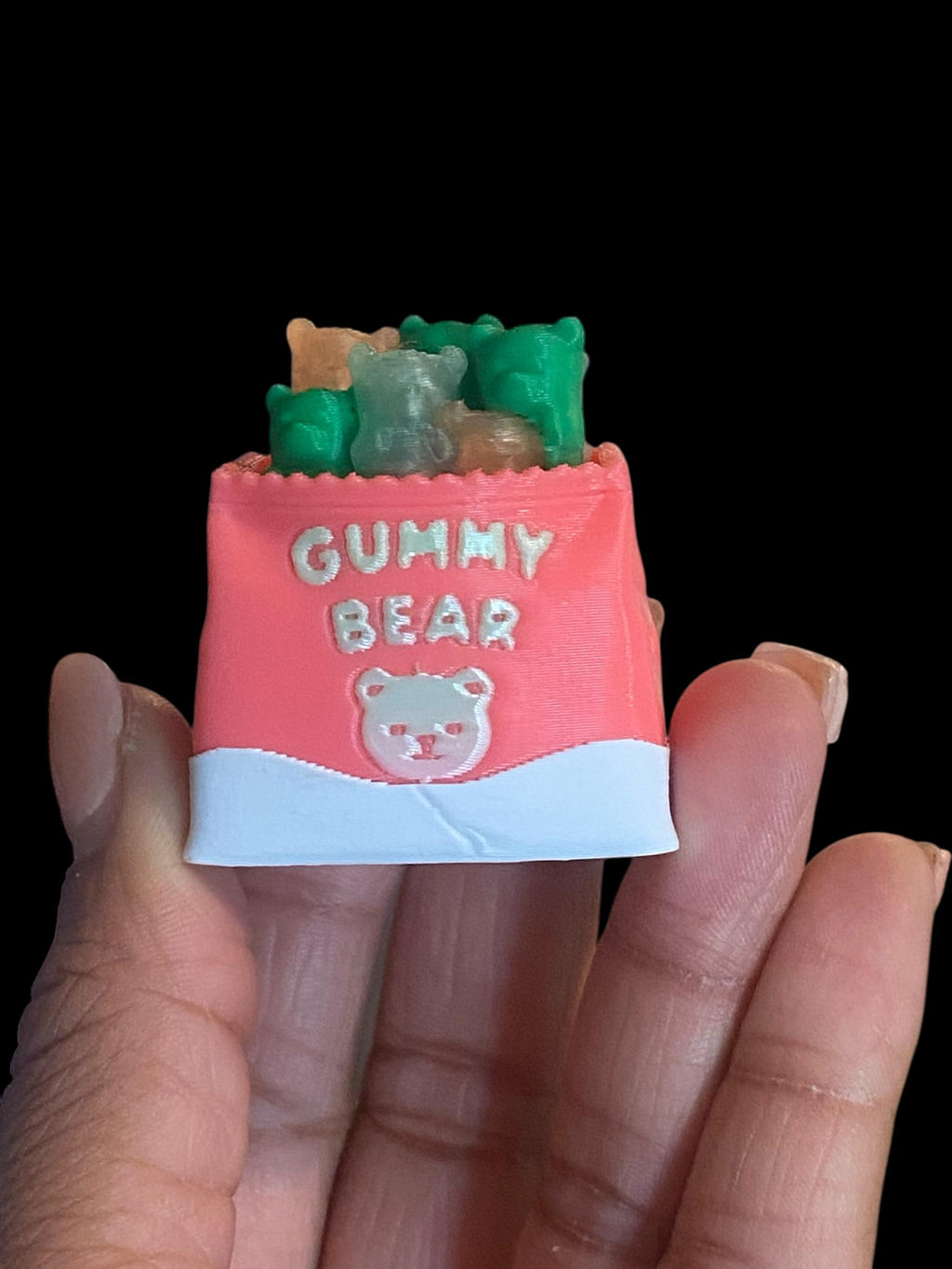 Bag of Gummy Bears Fidget Clicker Keychain | 3D Printed Sensory Toy | Candy Gift