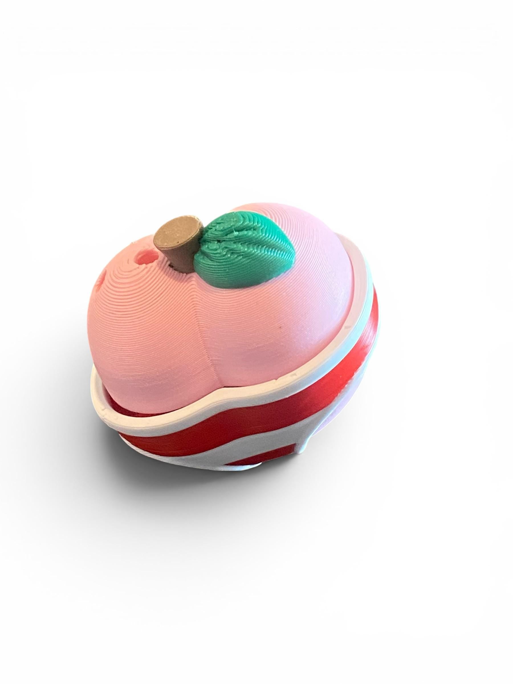 Summer Peach Fidget Clicker Keychain | 3D Printed Sensory Toy | Cute Fruit Gift