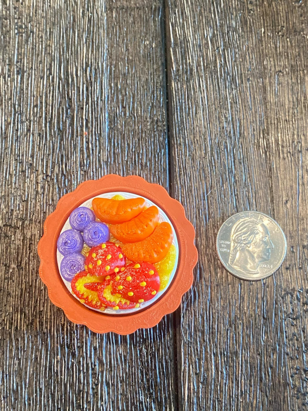 Fruit Cream Tart Fidget Clicker Keychain | 3D Printed Sensory Toy | Cute Fruit Gift