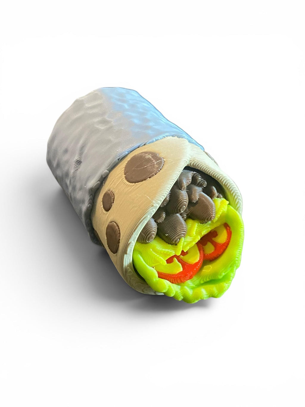 Burrito Fidget Clicker Keychain | 3D Printed Sensory Toy | Foodie Gift