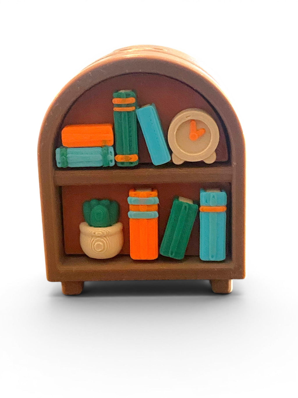 Cozy Bookshelf Fidget Clicker Keychain | 3D Printed Sensory Toy | Book Lover Gift