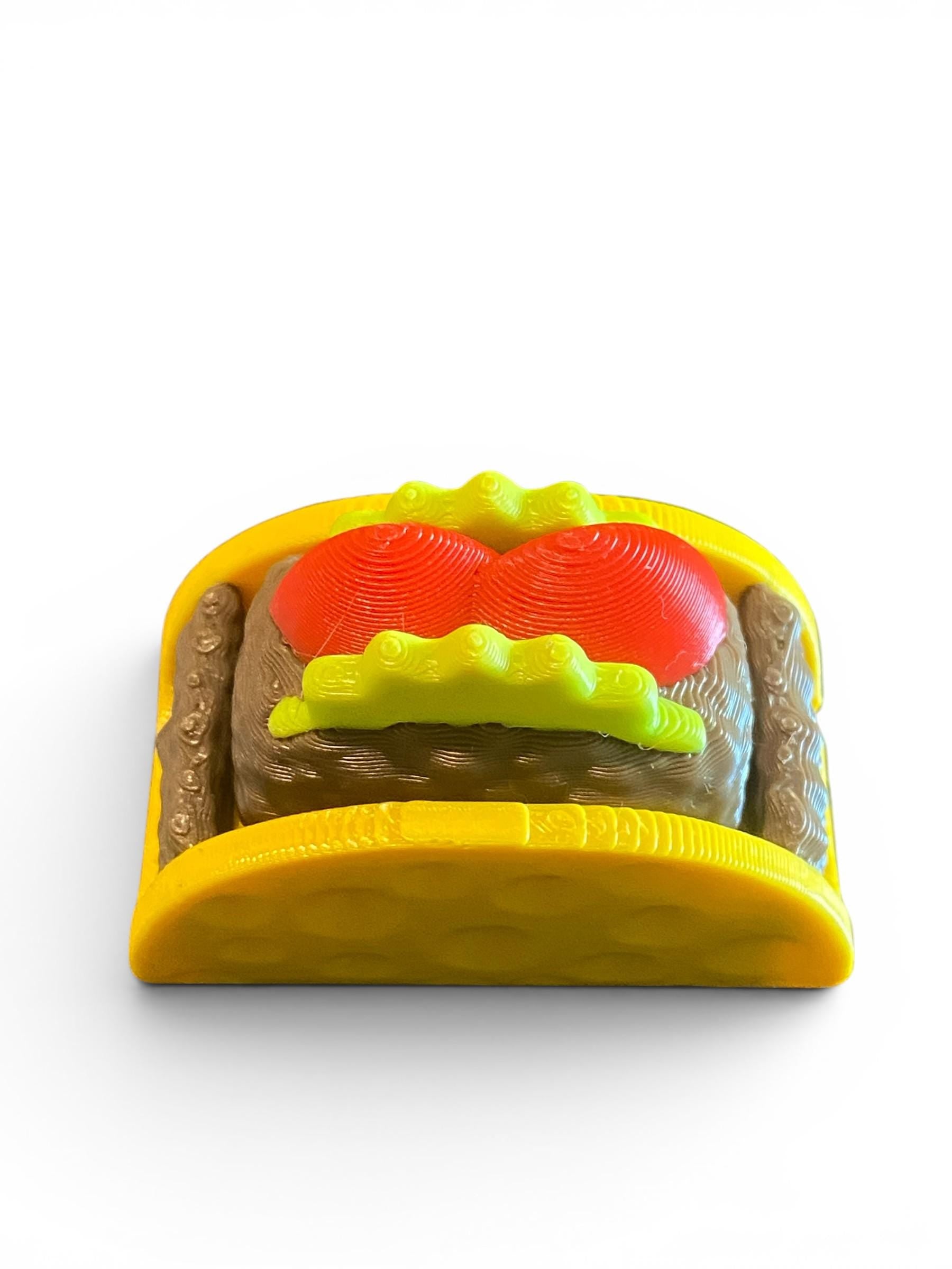 Taco Fidget Clicker Keychain | 3D Printed Sensory Toy | Cute Foodie Gift