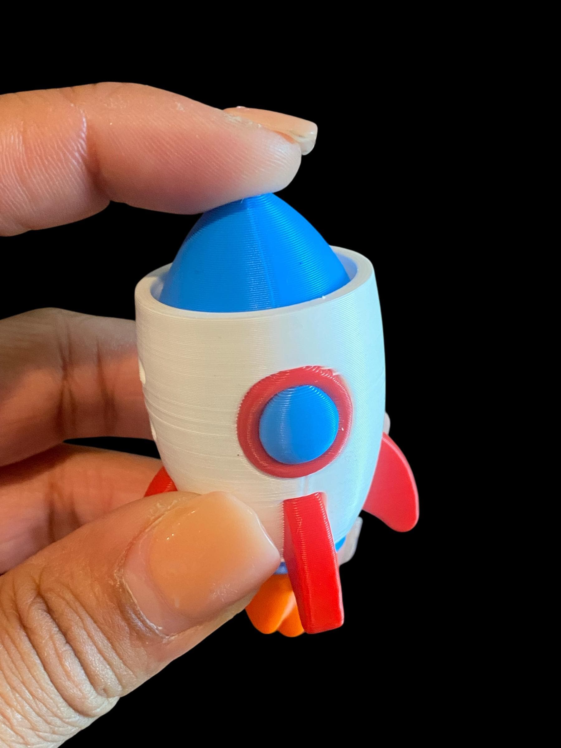 Spaceship Fidget Clicker Keychain | 3D Printed Sensory Toy | Space Lover Gift