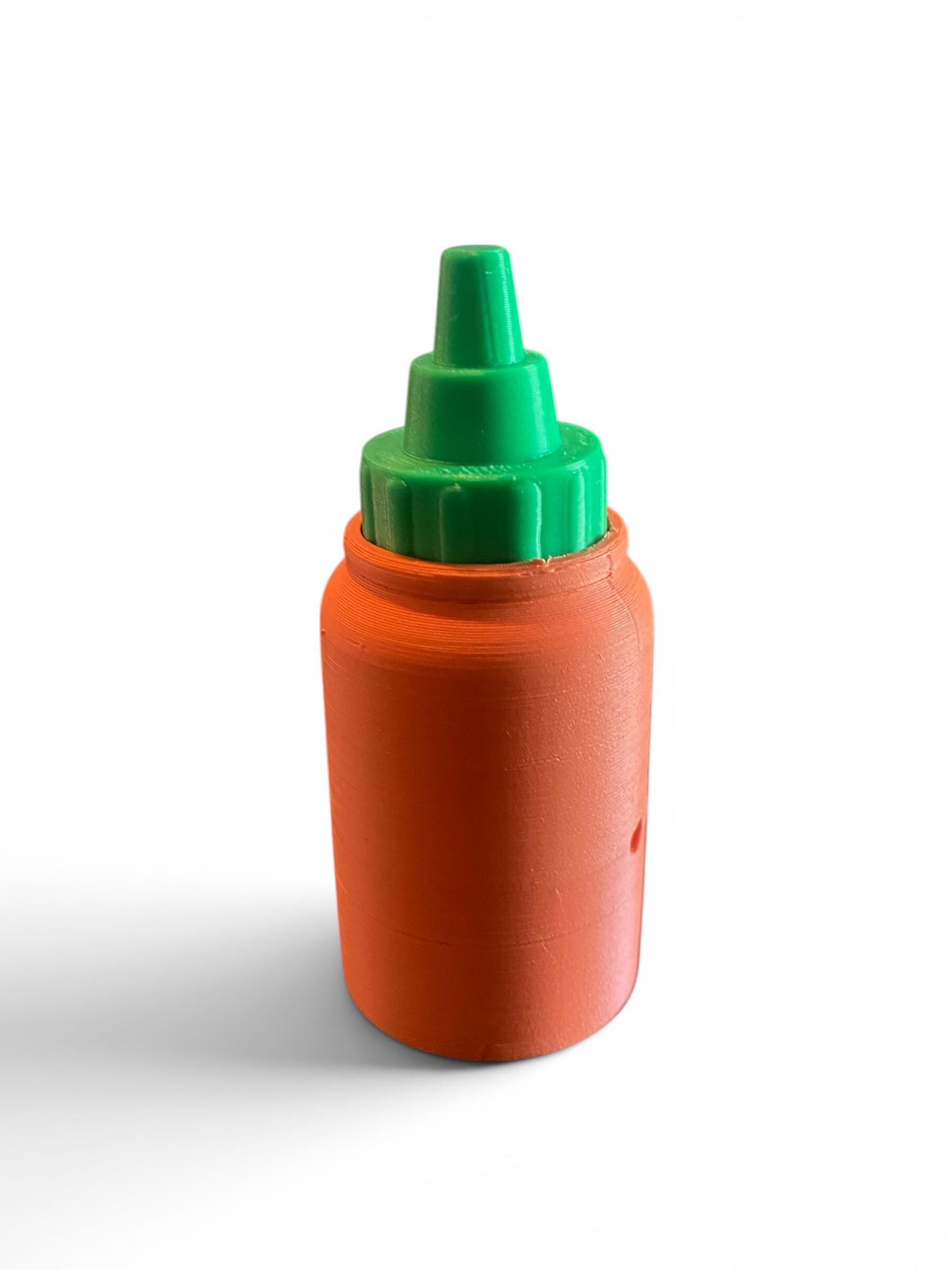 Sriracha Hot Sauce Fidget Clicker Keychain | 3D Printed Sensory Toy | Funny Foodie Gift