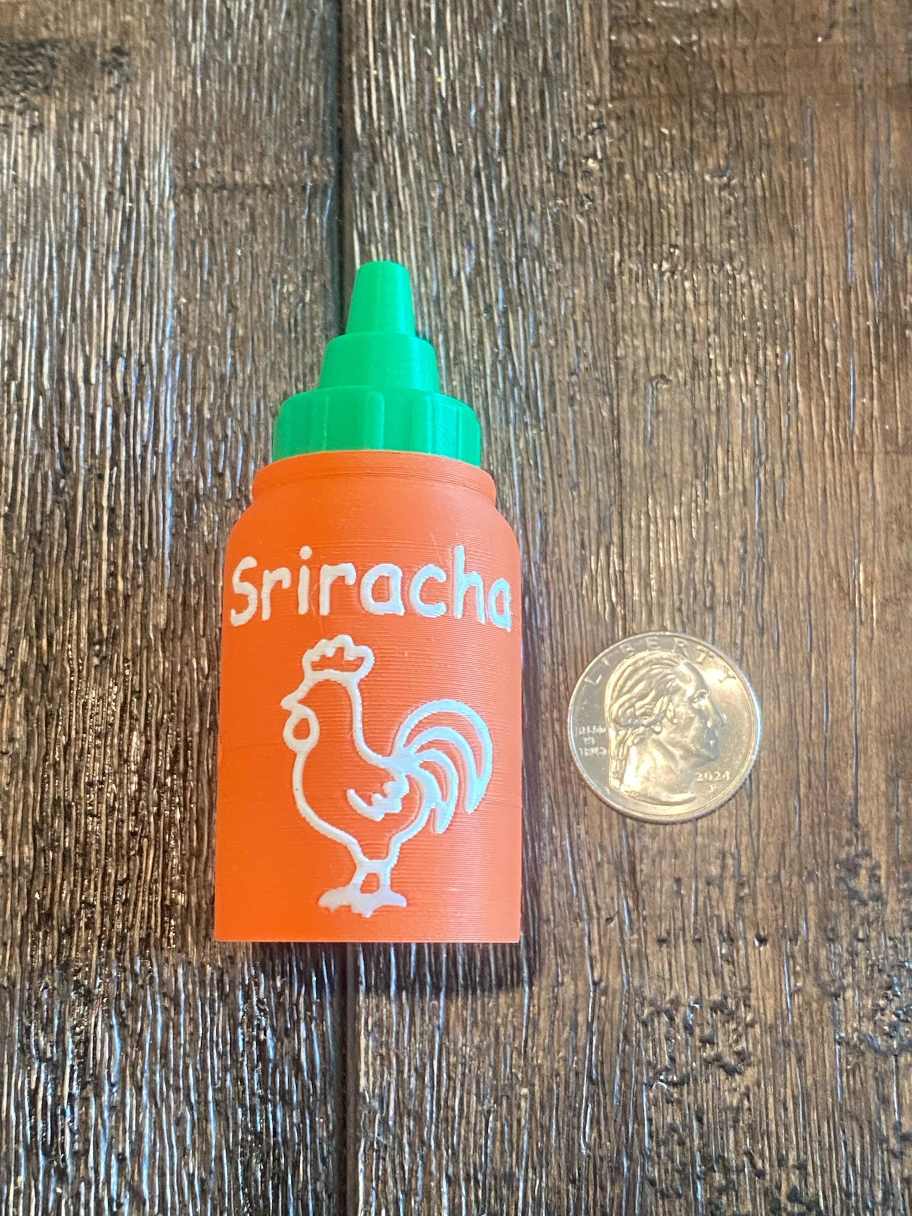Sriracha Hot Sauce Fidget Clicker Keychain | 3D Printed Sensory Toy | Funny Foodie Gift
