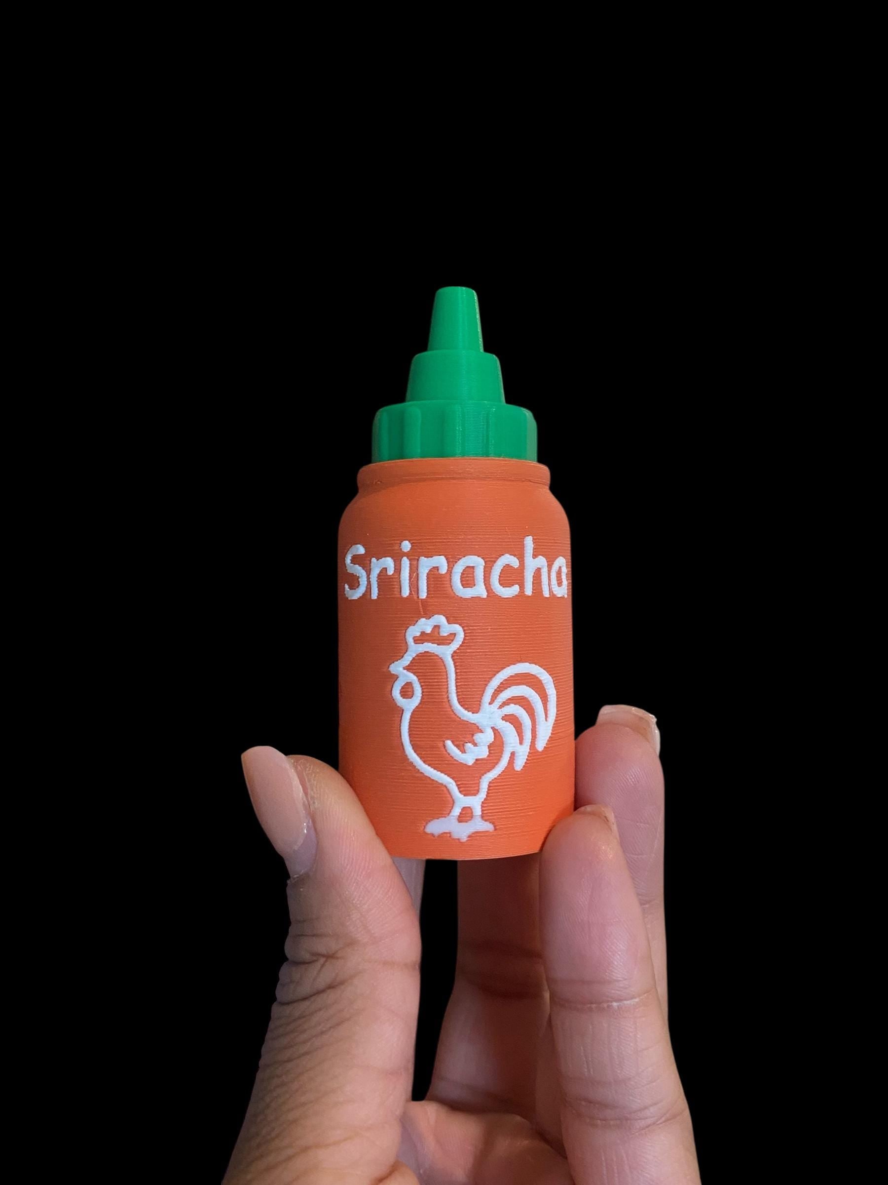 Sriracha Hot Sauce Fidget Clicker Keychain | 3D Printed Sensory Toy | Funny Foodie Gift