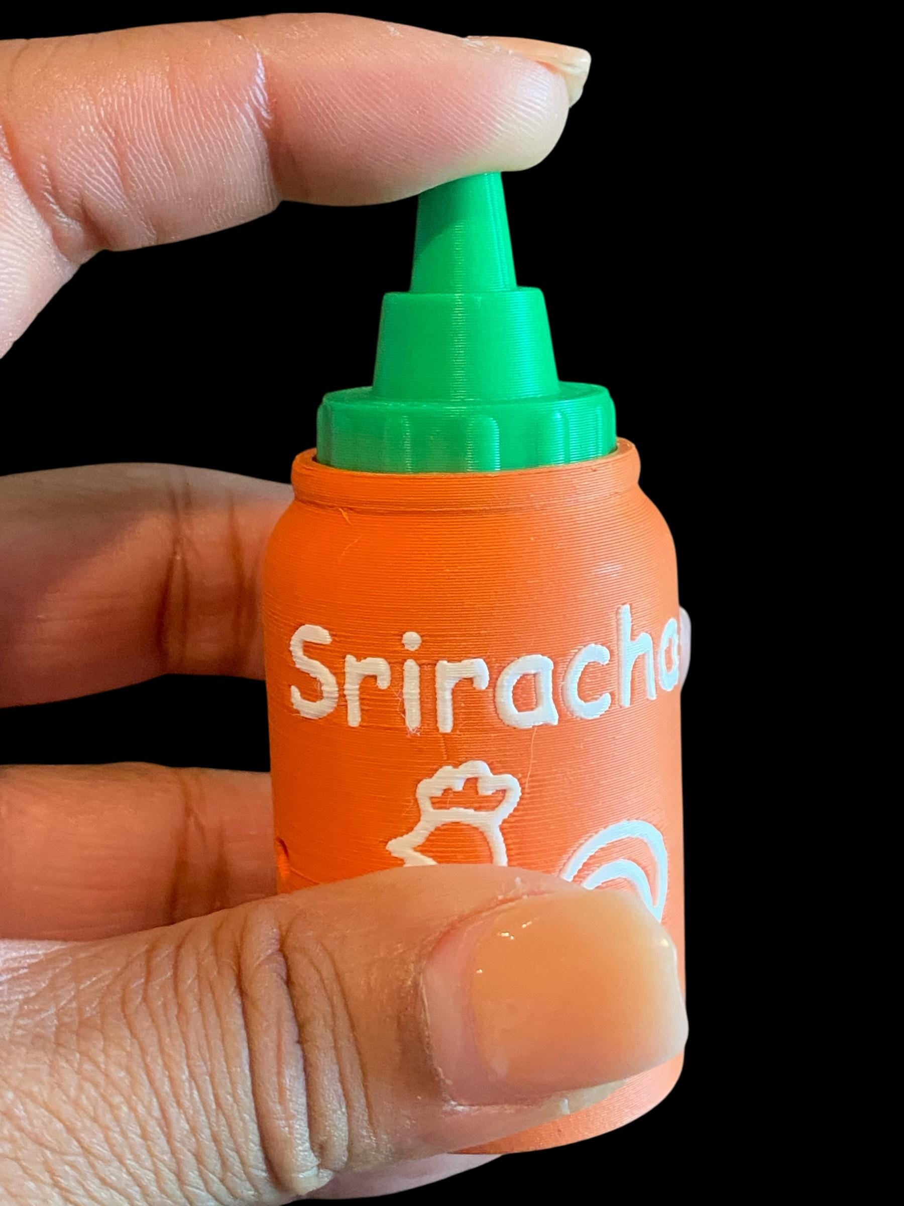 Sriracha Hot Sauce Fidget Clicker Keychain | 3D Printed Sensory Toy | Funny Foodie Gift