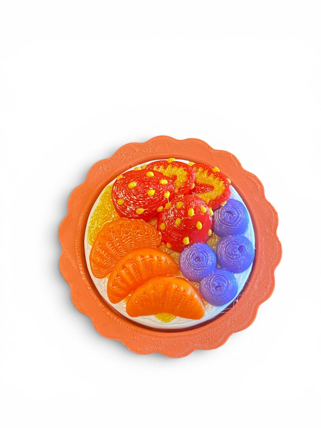 Fruit Cream Tart Fidget Clicker Keychain | 3D Printed Sensory Toy | Cute Fruit Gift