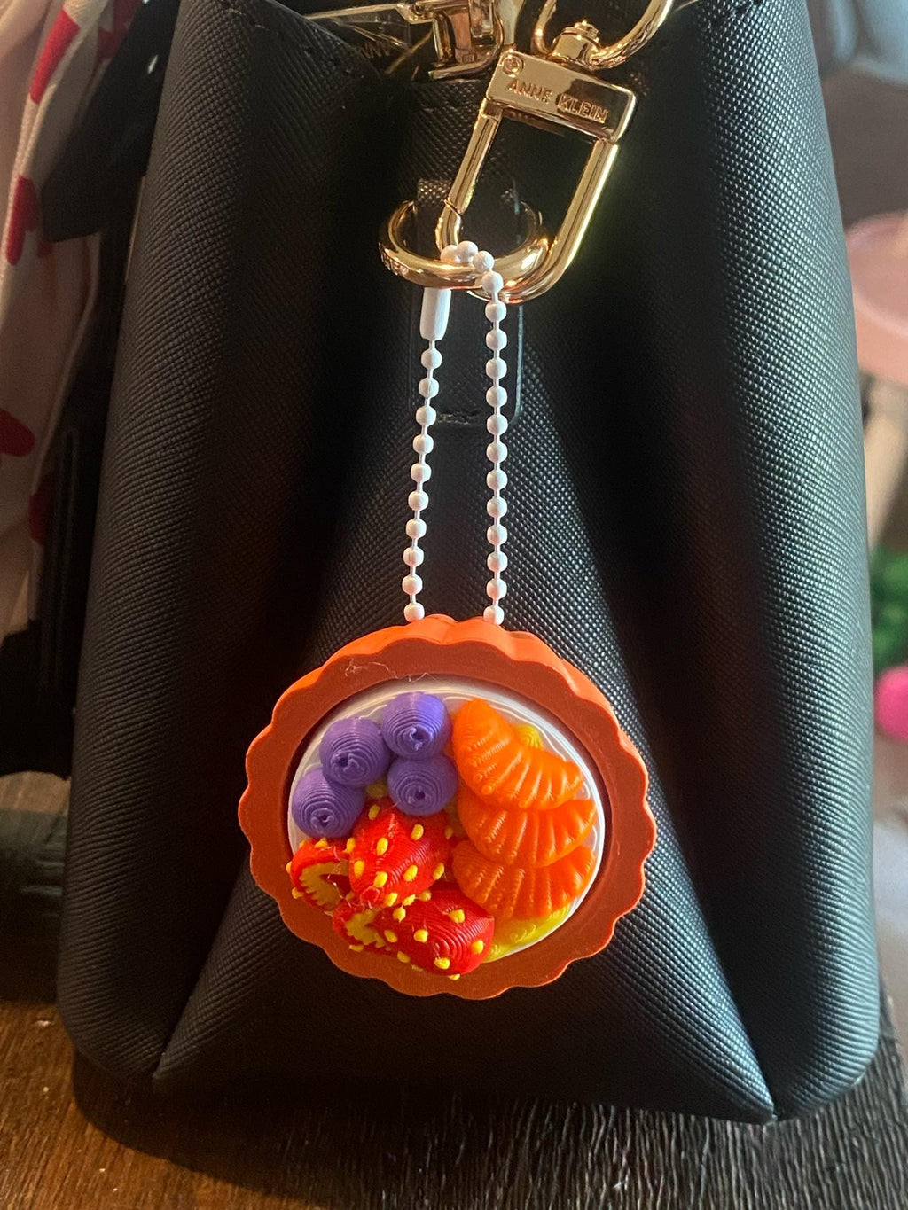 Fruit Cream Tart Fidget Clicker Keychain | 3D Printed Sensory Toy | Cute Fruit Gift