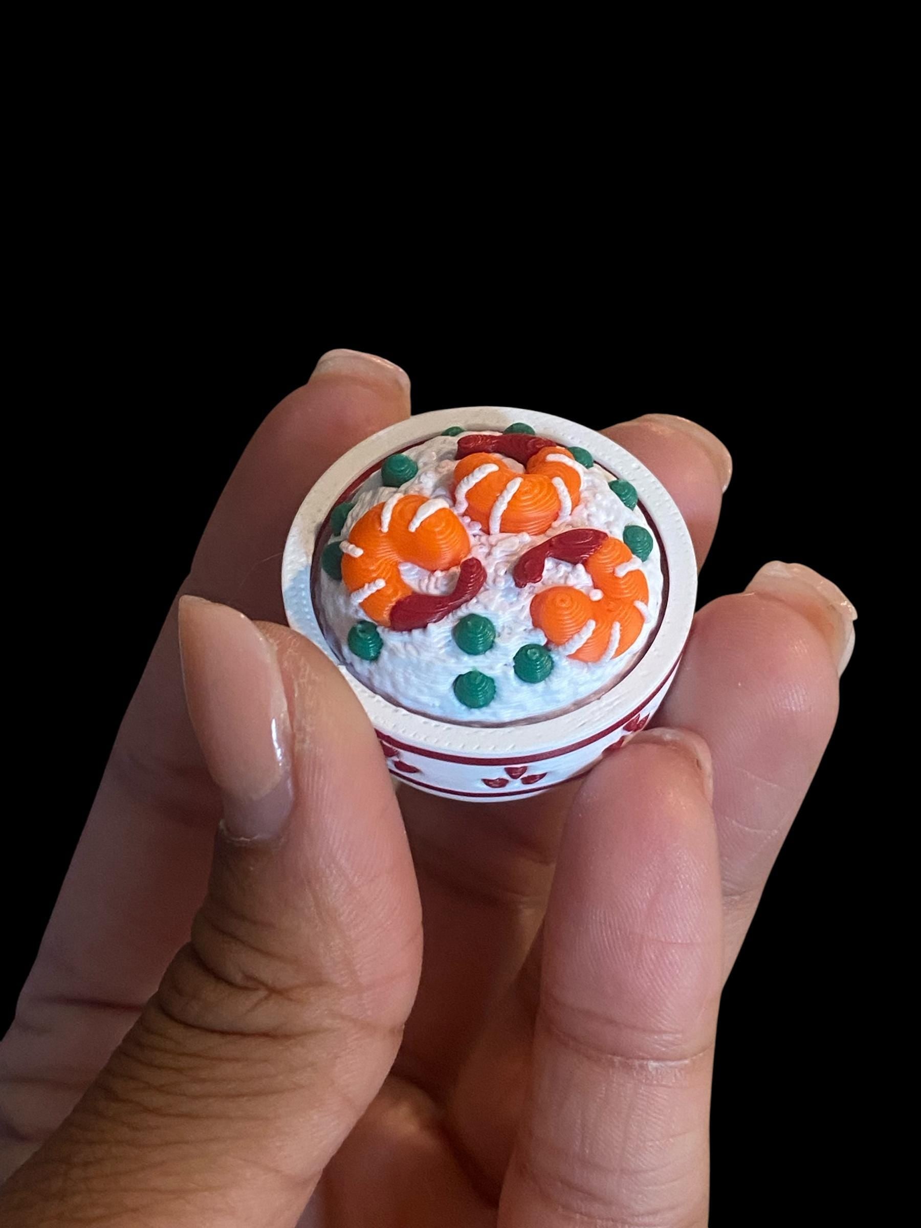 Shrimp Fried Rice Ramen Fidget Clicker | 3D Printed Kawaii Sensory Toy | Foodie Gift