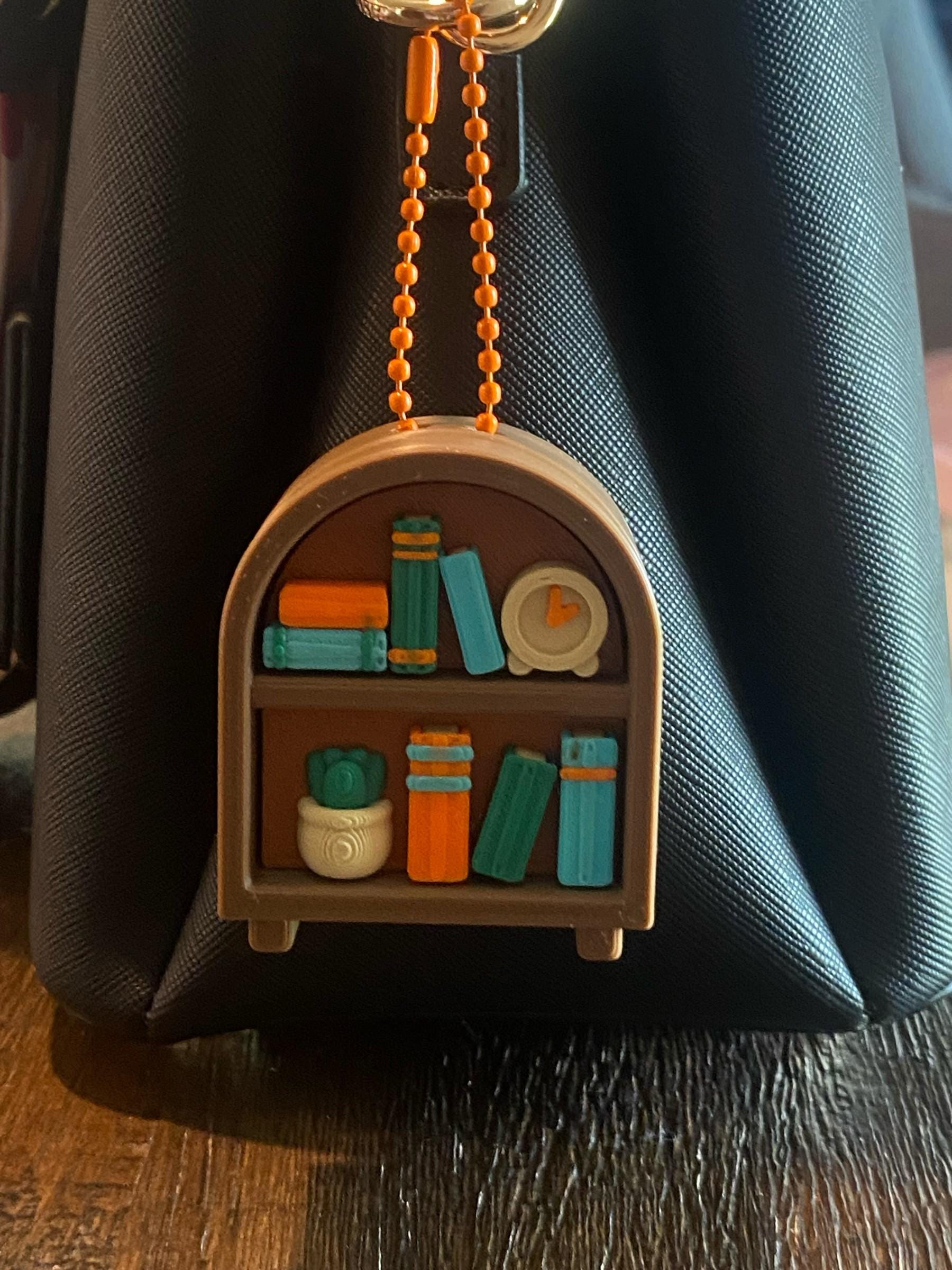 Cozy Bookshelf Fidget Clicker Keychain | 3D Printed Sensory Toy | Book Lover Gift